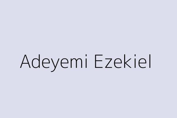 Adeyemi Ezekiel